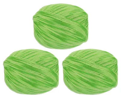 Produktbild von Wolle zum Häkeln und Stricken, Grünverlauf, 3 x 100g, 280m, 2mm, 100% reine Wolle
