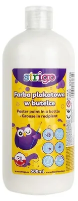 Zdjęcie produktu dla Strigo Biała Farba Plakatowa 500ml - Do Szkoły i Domu