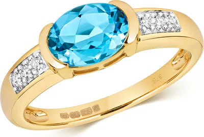 Produktbild von Edler 9 Karat (375) Gold Damen - Diamant Solitärring Brillant-Schliff 0.06 Karat mit Topas, 54 (17.2); TRS11022RSN