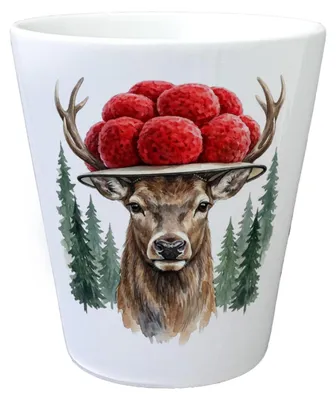 Produktbild von Hirsch mit Bollenhut Blumentopf Schwarzwald Motiv