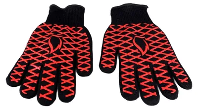 Produktbild von Hitzebeständige Handschuhe für Backofen und Mikrowelle, Hochtemperaturbeständige Grillhandschuhe aus Aramid-Silikon