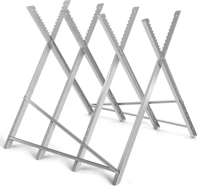 Produktbild von Klappbarer Sägebock aus Stahl, 100 kg Tragkraft, tragbarer Holzschneideständer