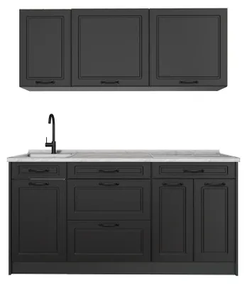 Imagen del producto de Cocina para solteros Vicco R-Line Antracita casa de campo/Antracita 160 cm encimera Mármol, Model 67684