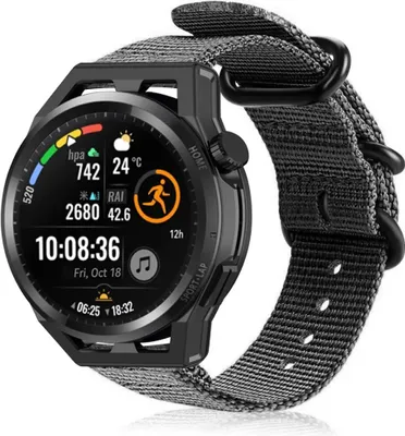Produktbild von Strap-it Huawei Watch GT Nylonarmband mit Schnalle (Schwarz)