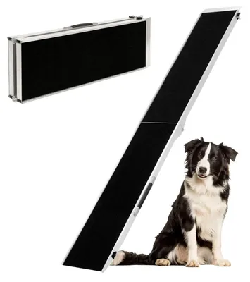 Produktbild von Hunde-Rampe 213 cm - Klappbar - Aluminium - Tragfähigkeit 150 kg - Einstiegshilfe für Hunde
