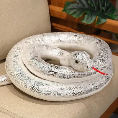 Produktbild von Plüschschlange 200 cm Weiß Glänzend Kuscheltier Stofftier