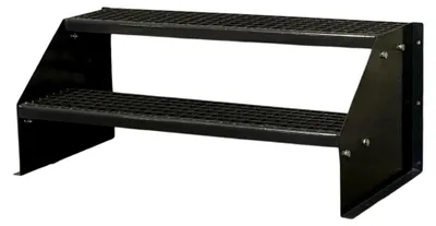 Produktbild von Standtreppe mit 2 Stufen aus Stahl, anthrazit, für Höhenunterschiede von 42 cm, Stufenbreite 100 cm