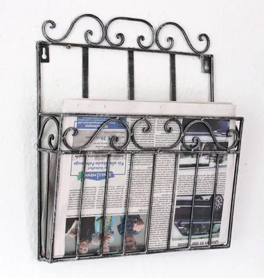 Produktbild von Wandregal Zeitungsständer 09913 Magazinhalter 38 cm Küchenregal Zeitungshalter