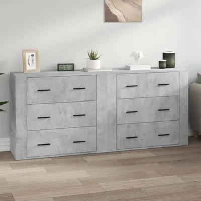 Obrázek produktu pro vidaXL Příborníky 2 ks. Betonový šedý výrobek ze dřeva