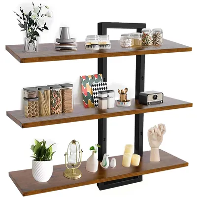 Immagine prodotto di Solidchoice - Mensola da parete in legno rustico con 3 ripiani