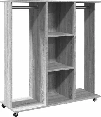 Obrázok produktu pre vidaXL Stojan na oblečenie s kolieskami Grey Sonoma 102x38x110 cm