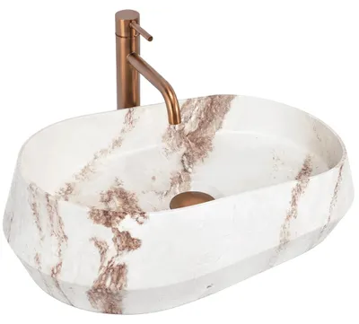 Produktbild von Aufsatzwaschbecken Rea Travo Beige, Steinimitation