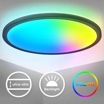 Obrázek produktu pro LED panel kulatý 42x3cm stmívatelné ploché stropní svítidlo změna barvy 22W černá