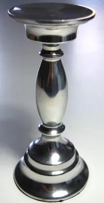 Produktbild von Kerzenleuchter 23cm silber für Stumpenkerze Kerzenständer Kerzenhalter Tischdeko
