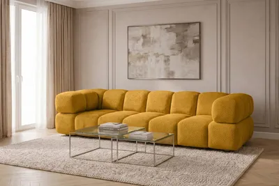 Produktbild von Kaiser Möbel Sofa 4-Sitzer, strukturierter Premiumstoff Sonic, Senffarbe, Averro