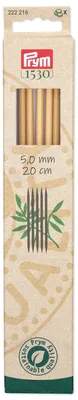 Bambus-Doppelspitznadel-Set, 20 cm, 5,00 mm, 5 Stück