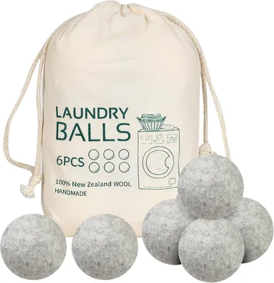 Imagen del producto de Bolas secadoras reutilizables Wol, paquete de 6, para la ropa