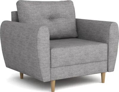 Produktbild von Easy4You Sessel Mady 90 cm, Relaxsessel, Skandinavischer Sessel, Moderner Polstersessel in Stoff Lux, Wohnzimmermöbel Farbe: Grau (Lux 05), Füße aus Holz