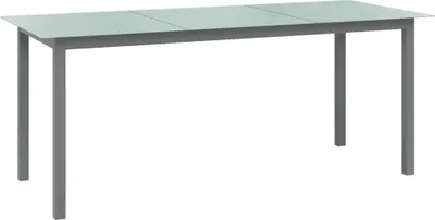 Produktbild von ZMH Gartentisch Hellgrau 190x90x74 cm Aluminium und Glas