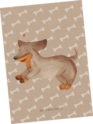 Produktbild von Mr. & Mrs. Panda bildkarte Hund Dackel - Hundeglück - Geschenk, Grußkarte, Ansichtskarten, Kunstkarten, Postkarten, Braun, Ansichtskarte, Herz, Postkarte, Sprüche
