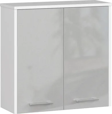 Immagine prodotto di Mobile bagno sospeso MERALYA - bianco / grigio chiaro lucido