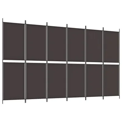 Obrázok produktu pre vidaXL 6 ks Paraván hnedý 300x180 cm Tkanina