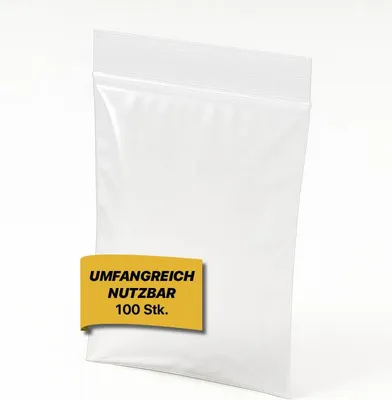 Produktbild von Druckverschlussbeutel 100 x 200 mm Extra Stark LDPE 90µ ZIP Beutel 100-Stück