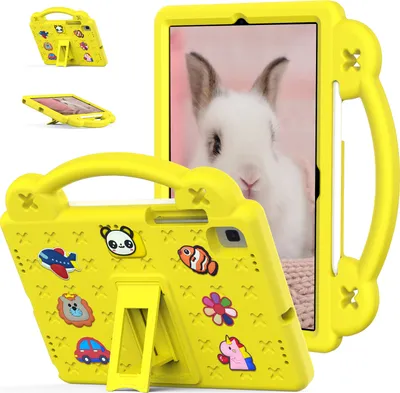 Obrázek produktu pro Ochranné pouzdro pro Samsung Galaxy Tab S6 10.5" 2019 T860/T865, roztomilé dětské pouzdro, odolné proti nárazům s držadlem a stojánkem Žluť