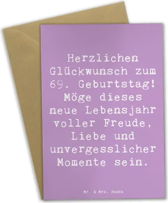 Produktbild von Mr. & Mrs. Panda Klappkarte Spruch 69. Geburtstag Glückwunsch - Lavendeltraum - Geschenk, besonderer Anlass, Erinnerungen, glückwunschkarten, Alter, Grußkarten, Tag