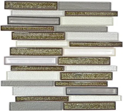 Produktbild von Mosaikfliese Transluzent Keramik grau Verbund Glasmosaik Crystal Keramik Arktis grau MOS83IC-0239