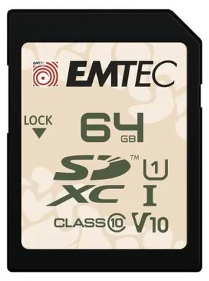 Produktbild von Emtec SD UHS-I V30/V10 OUTDOOR, 64 GB, SDHC, Klasse 10, UHS-I, 90 MB/s, 20 MB/s