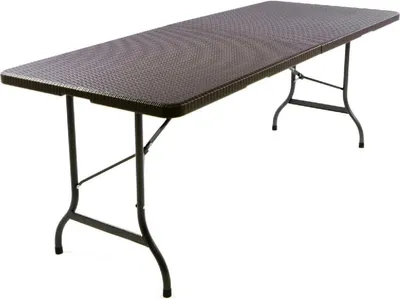 Produktbild von VCM Klapptisch | Maße 180x75x70 cm | Partytisch | Gartentisch klappbar | Rattanoptik