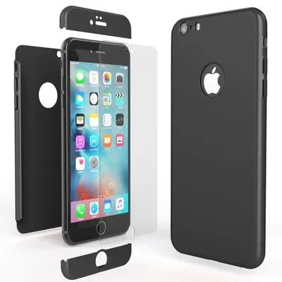 Zdjęcie produktu dla uniwersalne etui na telefon iPhone 6 Plus z osłoną ekranu NALIA, 360° Case Black