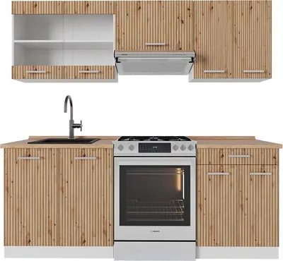 Produktbild von Küchenzeile Vicco R-Line Artisan Eiche/Weiß 200 cm , AP Eiche, Model 48990