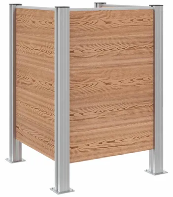 Produktbild von vidaXL Mülltonnenzaun Braun 85 x 85 x 115 cm Aluminium und WPC