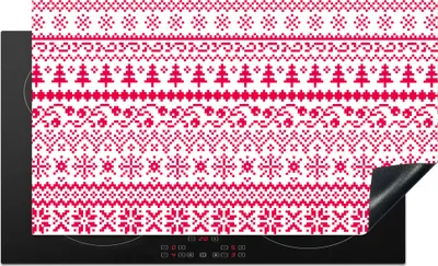 Produktbild von KitchenYeah© Herdabdeckplatte Weihnachten - Muster - Baum , 91x52cm, Küche Deko, Glaskeramikkochfeld Herdabdeckung, Abdeckplatte fùr Kochfeld