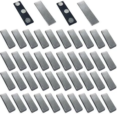 Produktbild von Magneten für Namenplatten - Set aus 50 - Edelstahl und Kunststoff - 45x13mm