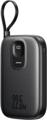 Zdjęcie produktu dla Joyroom 22,5 W Powerbank z szybkim ładowaniem 10000 mAh, wbudowany kabel USB-C - czarny