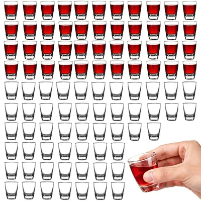 96er Set Shotgläser 35 ml, Glas, spülmaschinenfest, für Wodka & Partys