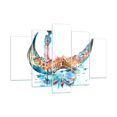 Produktbild von Bilder auf glas - Gondel Gondoliere illustration Kultur - 150x100cm - Glasbilder - Wandbilder - Kunstdruck - Wanddekoration aus Glas - Glas Bilder - Wandbild auf Glas - GEA150x100-3039