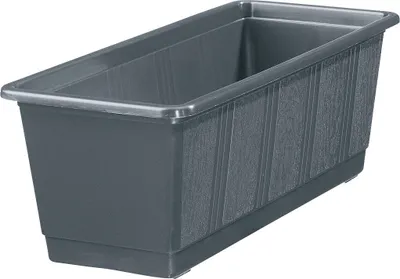 Produktbild von Geli Balkonkasten STANDARD Anthrazit mit Holzstruktur 40 cm - Kunststoff