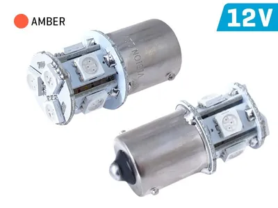 Immagine prodotto di Lampadina LED PY21W BA15s 12V 8x5050 SMD, arancione, 2 pz.