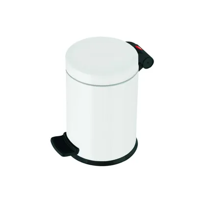 Produktbild von Hailo Tret-Kosmetikeimer Solid S 4l Ø18cm weiß, 4 l, Rund, Stahl, Weiß, Kunststoff, Terrasse