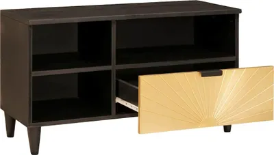 Produktbild von vidaXL TV-Schränk Schwarz und Gold 80 x 33 x 46 cm Holzwerkstoff
