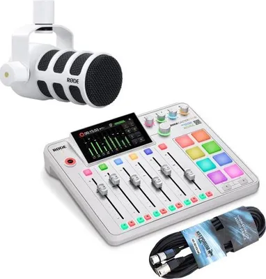 Obrázok produktu pre Rode Rodecaster Pro II White s Podmic White a káblom