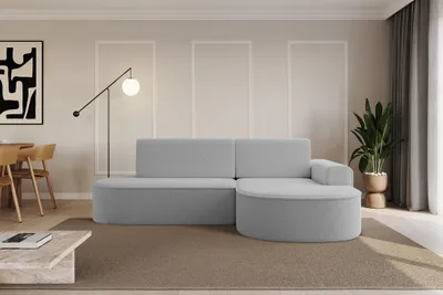 Produktbild von ALTDECOR Ecksofa mit Schlaffunktion und Bettkasten MARI-L1-S - 283x167x73cm Hellgrau - Corner Sofa Eckcouch Couch L-Form, links/rechts angeordnet Schlafcouch Ausziehbar Wohnlandschaft