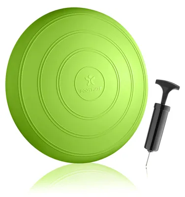 Produktbild von BODYMATE Ballsitzkissen COMFORT inkl. Pumpe GRÜN 33cm Durchmesser - Balance-Kissen, SitzBalancekissen, Luftkissen, Balance Pad - Core-, Fitness-, Reha-, Koordinations- und Rückentraining