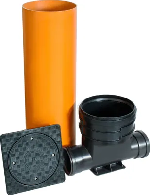 Produktbild von ScarMaxx Schachtsystem Set, 1m Rohr, H128 cm, B54,5cm, 2xDN160, Ohne Reduzierung