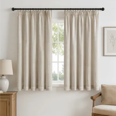Gardinenset Linnenlook Khaki 2er-Pack 140x145 cm