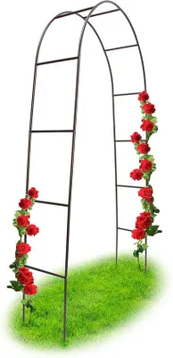 Produktbild von Famanu Pflanzenstütze für Kletterpflanzen - Gartenbogen schwarz 140 cm